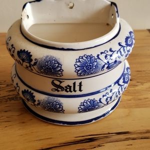Antique Blue Onion Salt Holder